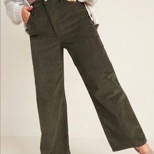 NWOT Old Navy Olive Green Corduroy Wide Leg Pants